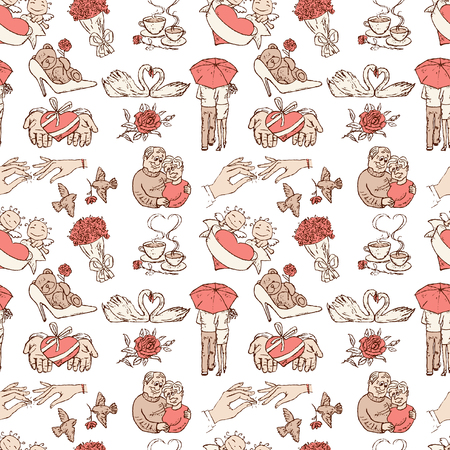 Vector pattern of the theme of a Valentines day.のイラスト素材