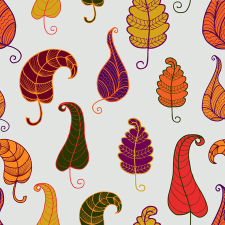Vector pattern of the decorative fabulous leavesのイラスト素材