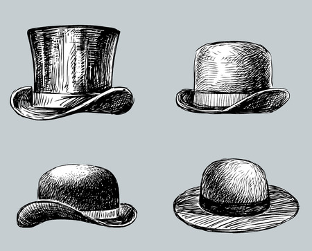 Set of the male and female headdressesのイラスト素材