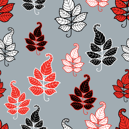 Vector background of the decorative rowan leavesのイラスト素材