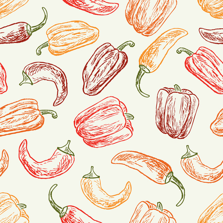 Pattern of the ripe peppersのイラスト素材