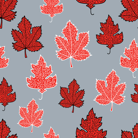 Pattern of the decorative maple leavesのイラスト素材
