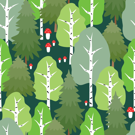 Pattern of the summer forestのイラスト素材