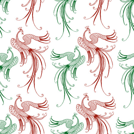 Pattern of the fabulous flying birdsのイラスト素材