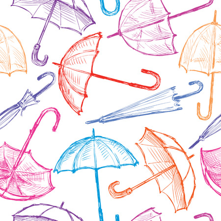 pattern of colorful umbrellasのイラスト素材