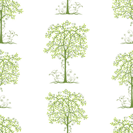 Background of decorative deciduous treesのイラスト素材