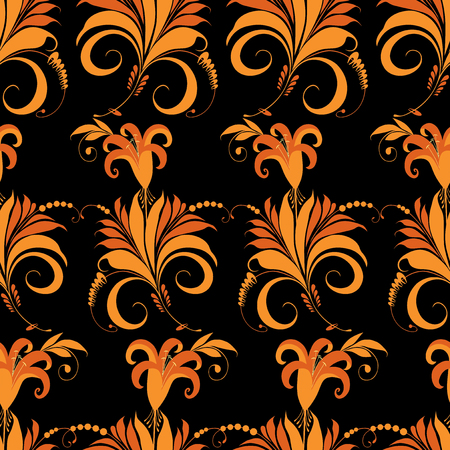 Seamless pattern of decorative fabulous flowersのイラスト素材