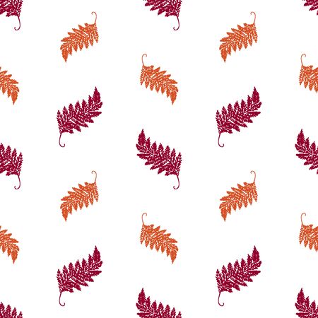 Seamless pattern of sketches autumn rowan leavesのイラスト素材
