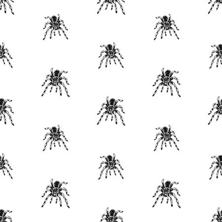 Seamless vector background of drawn poisonous spidersのイラスト素材