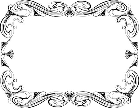 Decorative contour vector frame from various curved design elementsのイラスト素材