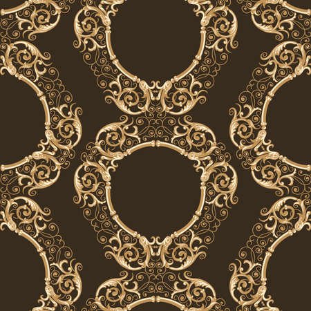 Seamless vector ornamental background from vintage design elements in baroque styleのイラスト素材