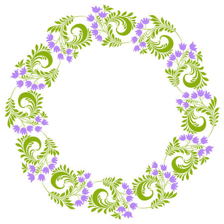 Decorative floral wreath from silhouettes delicate lilies of the valleyのイラスト素材