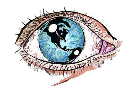 World in Her Eye original illustrationのイラスト素材
