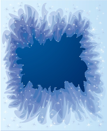 Christmas hoarfrost background on window glass with space for text - Winter decoration for your design のイラスト素材