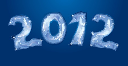 New Year banner - numerals are made by hoarfrost のイラスト素材