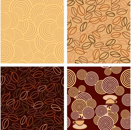 4 seamless pattern for Coffee style designのイラスト素材