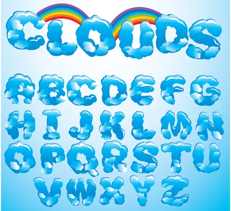 Alphabet - clouds lettersのイラスト素材