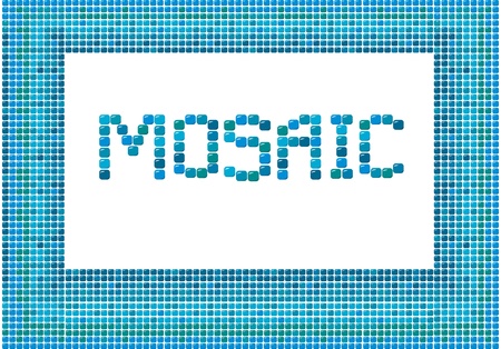 mosaic frame (landscape) on white backgroundのイラスト素材
