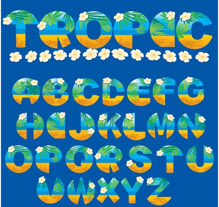 Alphabet - tropical lettersのイラスト素材