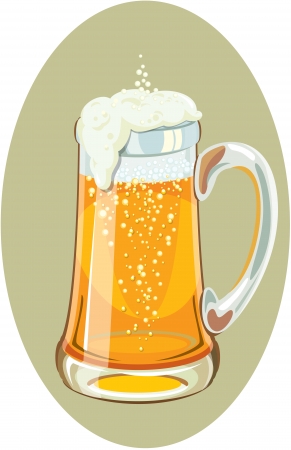 Illustration of a mug full of cold beerのイラスト素材