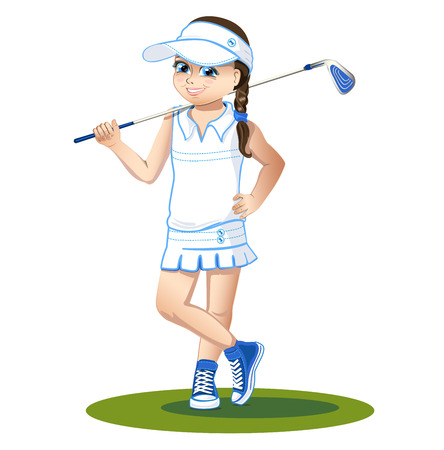 golfer with golf clubのイラスト素材