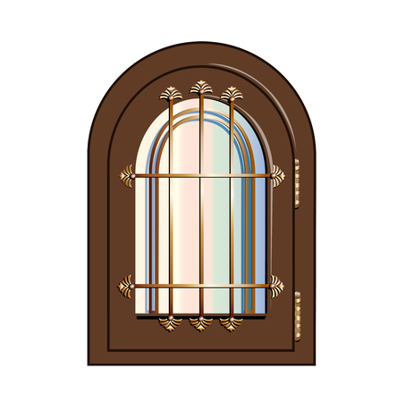 window with gilded beamsのイラスト素材