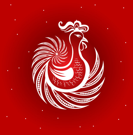 New Year rooster openwork designのイラスト素材