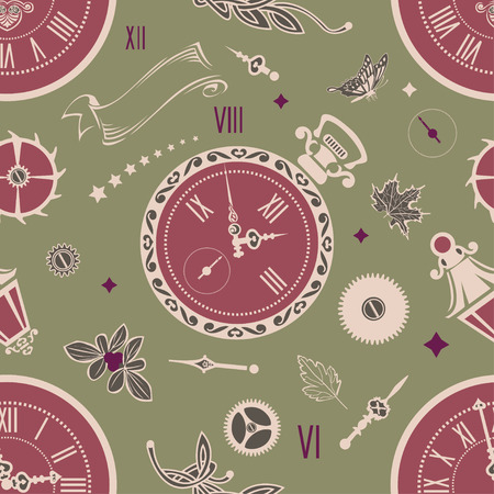 Seamless patterns Clockのイラスト素材