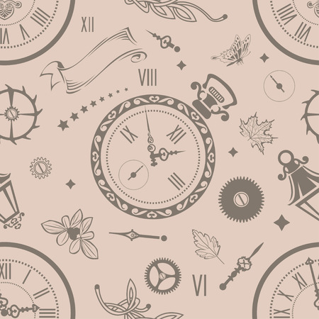 Seamless patterns Clockのイラスト素材
