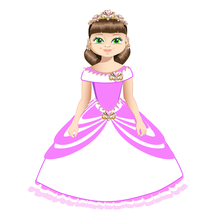 Beautiful princess in a pink dressのイラスト素材