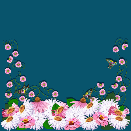 Frame from flowers greeting cardのイラスト素材