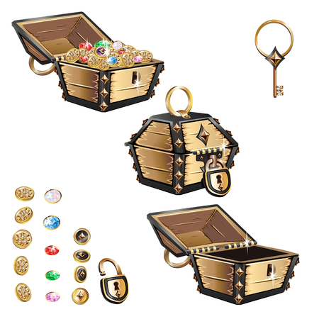 Treasure Chest setのイラスト素材