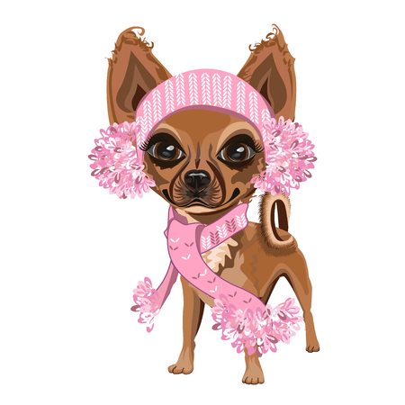 Little doggy in hatのイラスト素材