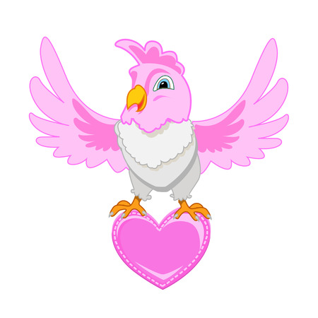 Funny parrots with bright feathersのイラスト素材