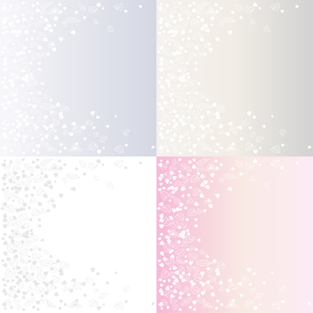 White background with vintage pattern. Set of vector illustrations.のイラスト素材