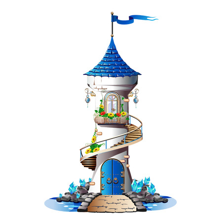 Fairytale tower with crystalsのイラスト素材