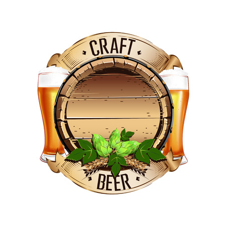 Colorful emblem of beer in vintage styleのイラスト素材