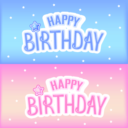Happy birthday greeting card with colorful design. Vector illustration.のイラスト素材