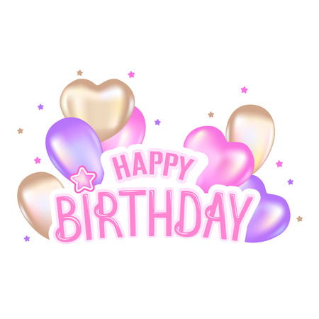 Happy birthday greeting card with colorful design. Vector illustration.のイラスト素材