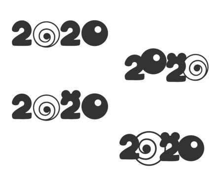 Happy New Year 2020 numbers set on a whiteのイラスト素材