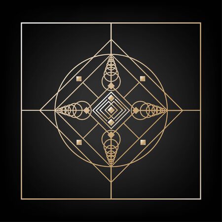 Golden abstract ornament in the style of Art Decor.のイラスト素材