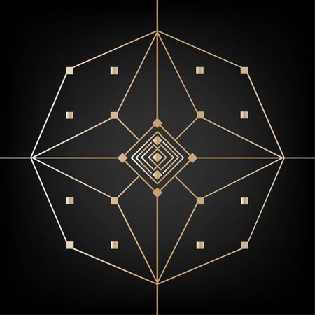 Golden abstract ornament in the style of Art Decor.のイラスト素材