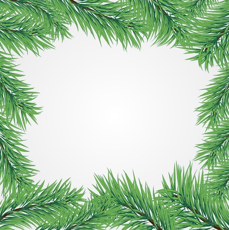 Vector frame with Christmas tree branchのイラスト素材