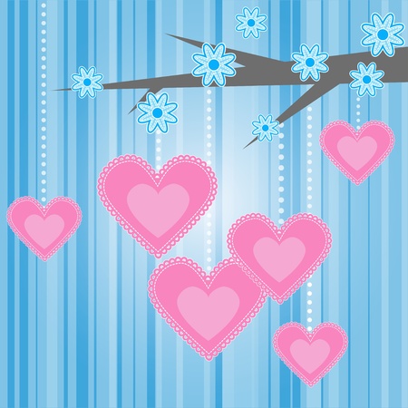 Love heart romantic tree background. のイラスト素材