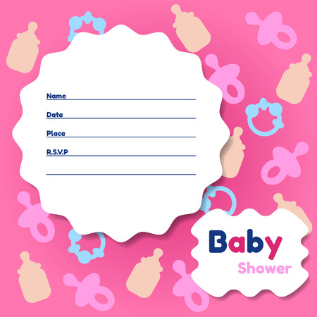 Stylish Baby Shower Invitation Cardのイラスト素材