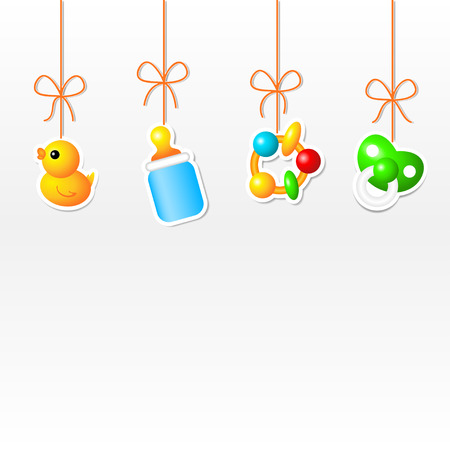 Background with hanging baby's thingsのイラスト素材