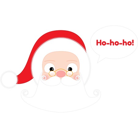 Santa Claus head isolated on whiteのイラスト素材