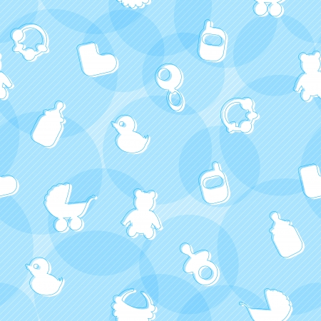 Sweet Seamless Pattern with Baby Itemsのイラスト素材