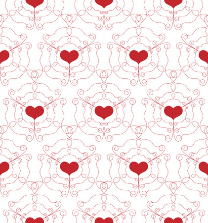 Pattern with Openwork Hearts, Seamless Vector Background. For fashion textile, cloth, backgroundsのイラスト素材