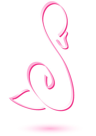 Swan logo template. Delicate Luxury style iconのイラスト素材